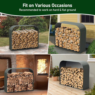 Parvashi 59'' W x 18'' D Metal Log Store