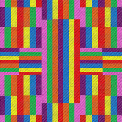 Rouge/vert/bleu Tapis décoratif