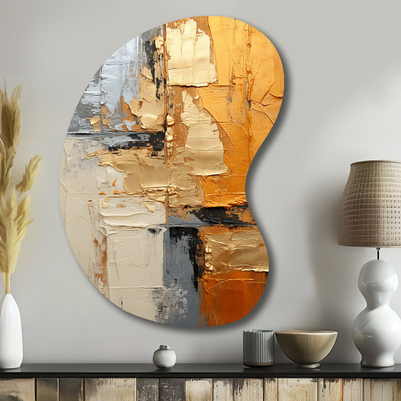 «Corrine - Asymmetric Abstract Collages», impression murale sculpture en métal Freeform, H 39 po x l 28 po