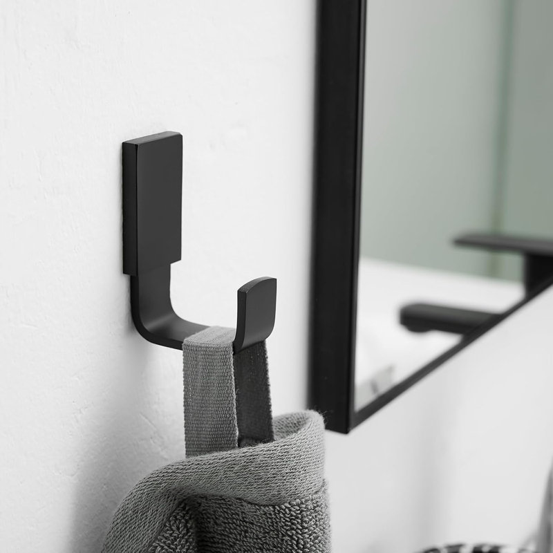 Crochet à vêtements en laiton pour salle de bain dans la cuisine, auto-adhésif ou fixé au mur, antirouille et capacité de poids élevée, conception carrée moderne