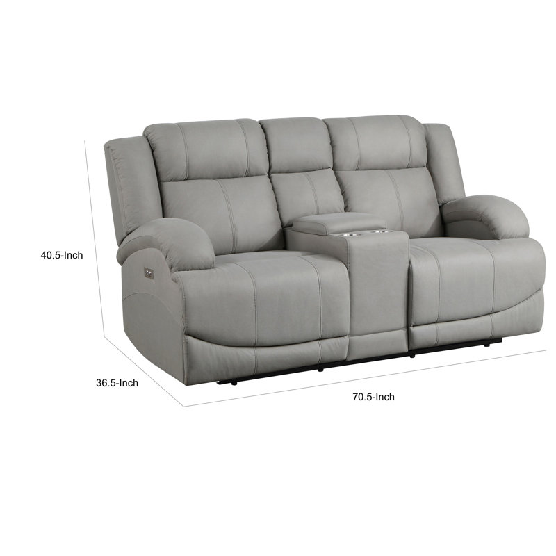Quisean 70.5'' Upholstered Power Reclining Loveseat, Grey