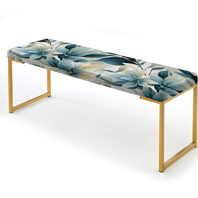 Toile océanique à motif tropical - banc rembourré doré Tropical