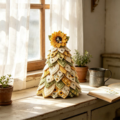 Décorations en tissu DIY Arbre en patchwork tournesol