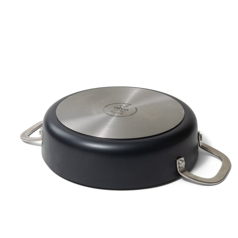 Alva Maestro 9.5" Gray Ceramic Nonstick Sauté Pan with Stainless Steel Lid