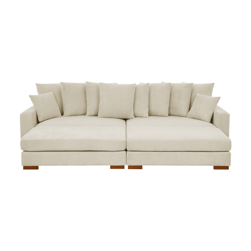 Emmakate Corduroy Sectional Symmetrical, Cream Corduroy
