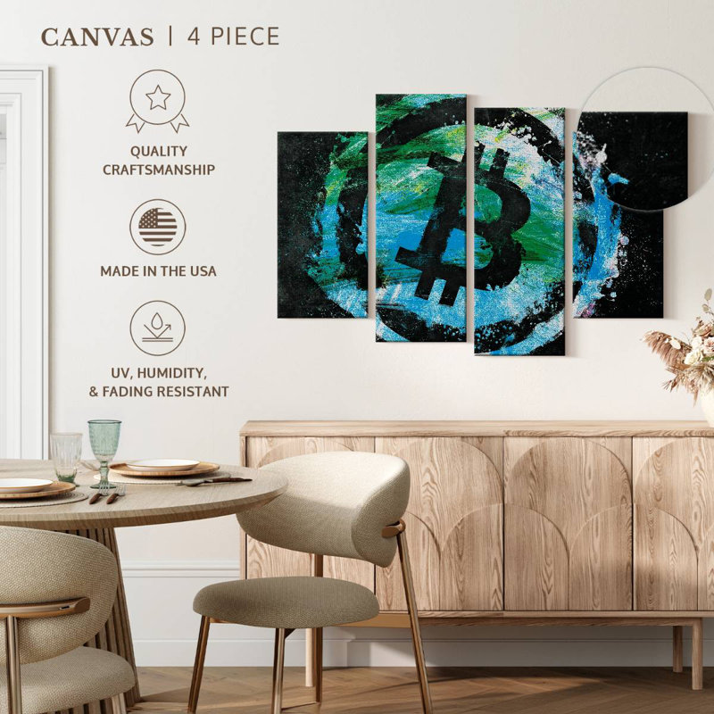 Bitcoin Logo X, 18" H x 30" W