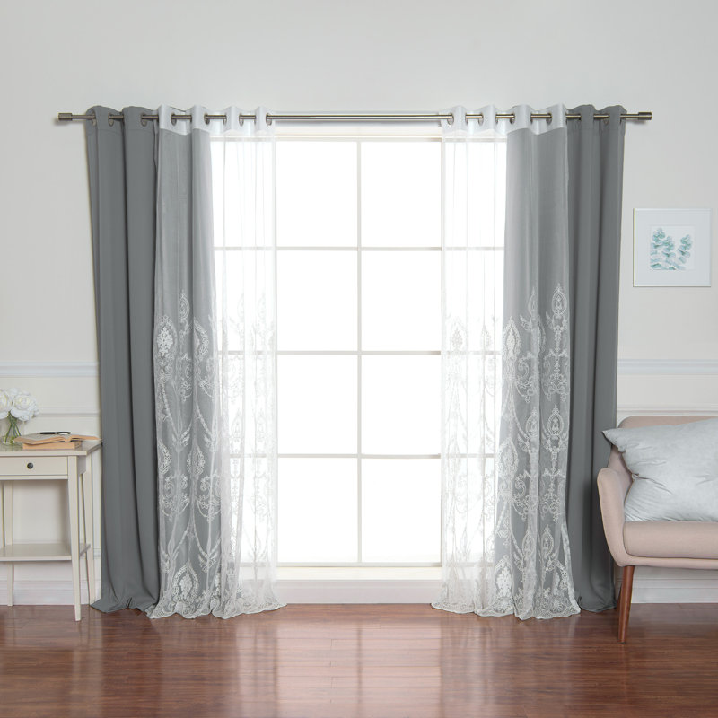 Portishead Room Darkening Curtain, 52" W x 84" L, Gray