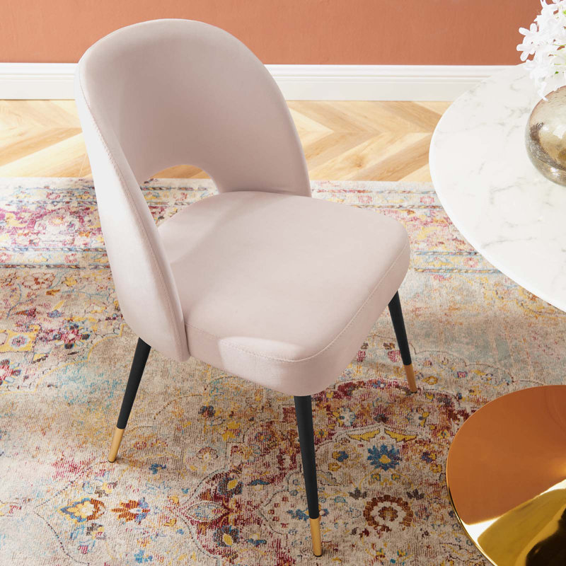 Rouse Performance Velvet Dining Side Chair, Pink, 1