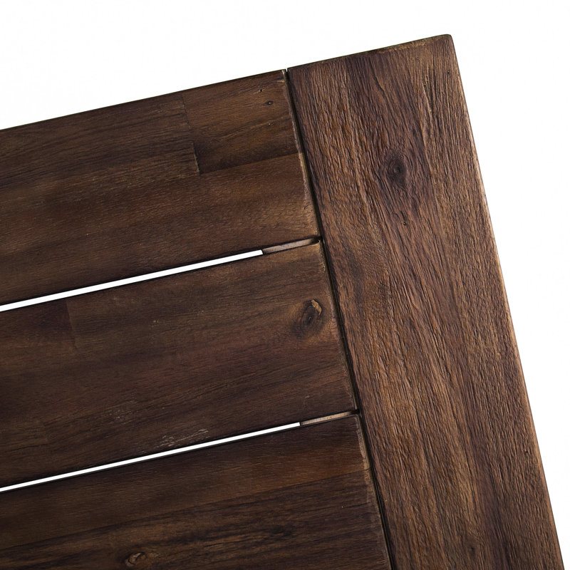 Paire de bancs d'extérieur en bois, avec une touche industrielle moderne, un dessus de banc à lattes, l 63 po x P 14,44 po H 17,5 po