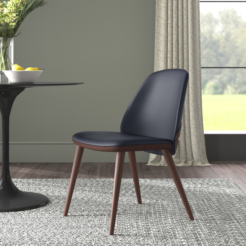 Chaise d'appoint rembourrée en bois massif Scheinuk, Noir