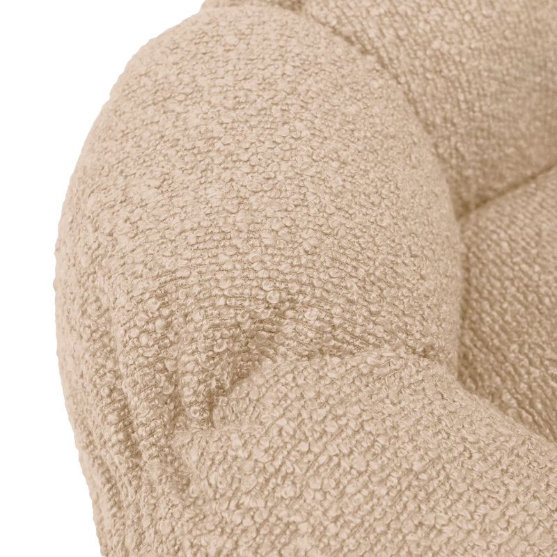Lit rond avec coussin de siège amovible, H 5 po x l 36 po x P 36 po, Tanné
