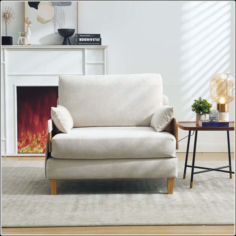 Canapé-lit inclinable pliable, convertible 3 en 1, au design moderne du milieu du siècle, idéal pour les petits espaces, comprend trois oreillers.