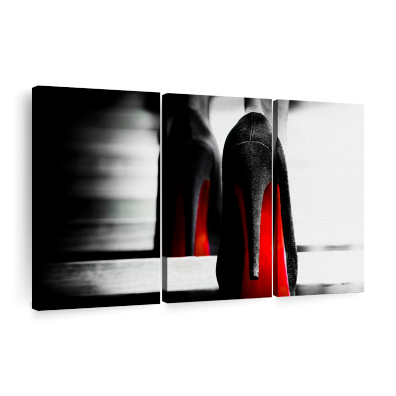 " Red Bottom Heels Pop " by L. C. Sutton Creations 3 - Pieces, 57" H x 36" W x 1.25" D