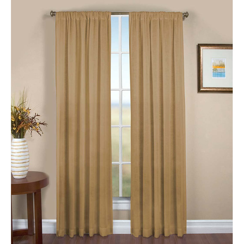 Linen Semi Sheer Single Curtain Panel