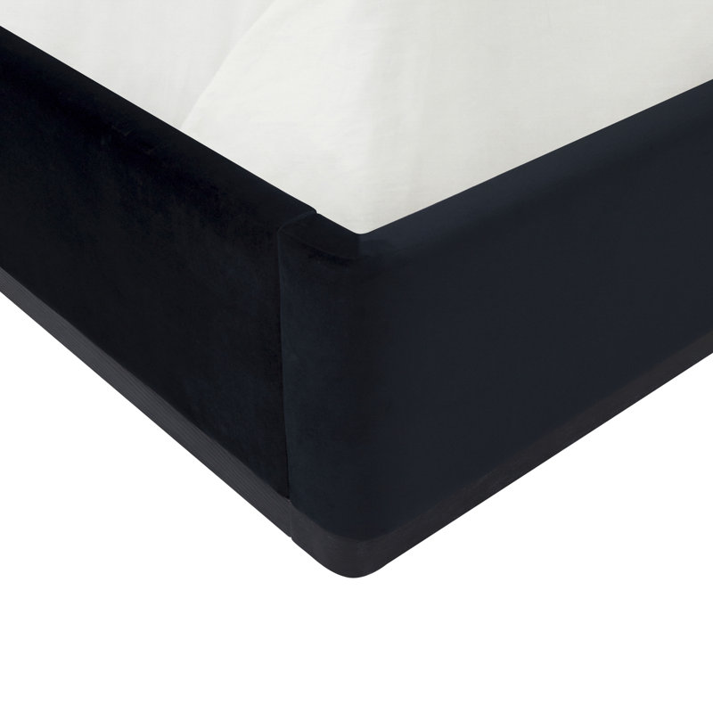Grand lit en velours Loya, Grand, Noir