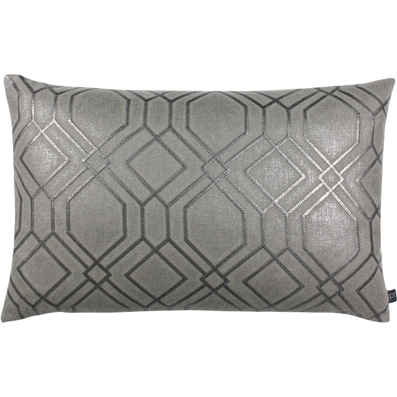 Geometric Rectangular Cushion, Coin, Polyester/Polyfill