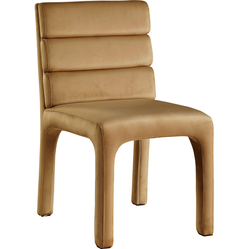 Chaise d'appoint en velours capitonné Kai, Velours selle