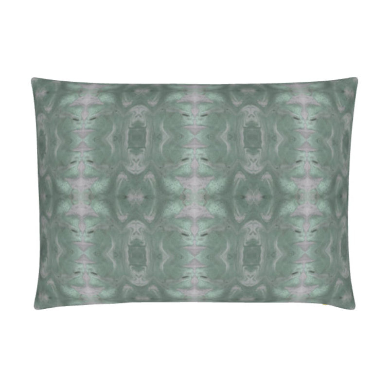 Gilt Lumbar Pillow Cover & Insert, Jade Geometric