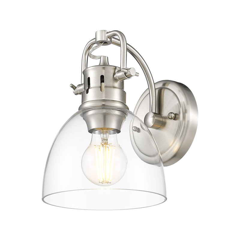 Meuble-lavabo 1 lumière avec verre transparent Iftimie, Étain
