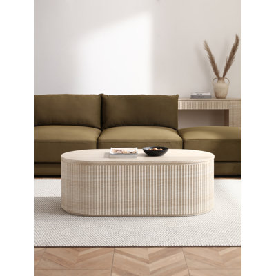Modern Oval Fluted Coffee Table - 47.2"