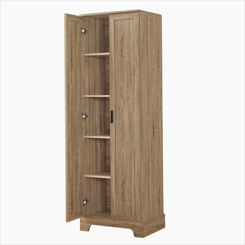 Storage Cabinet With Doors And Adjustable Shelf For Bathroom