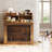 33.4 inches Wooden Small Dog Crate with Storage and 4 Hooks-916273941-916273946
