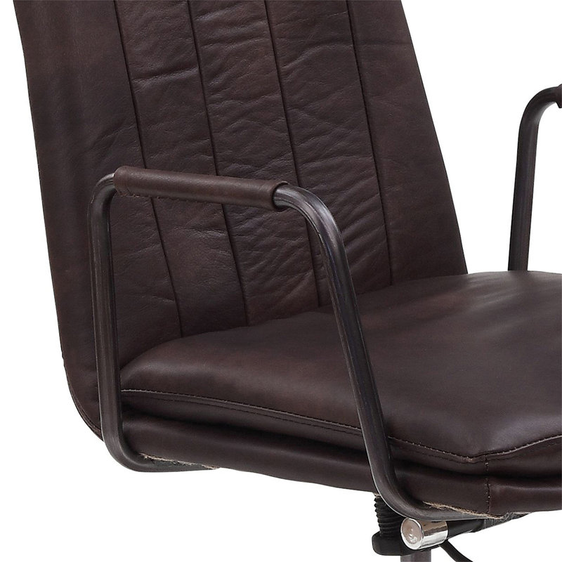 Mars Top Office Chair With Swivel, Genuine Leather Espresso