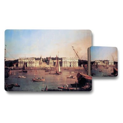 Vintage City Square Placemats and Coasters Set Artwork