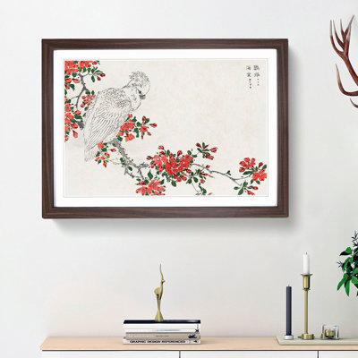 Parrot upon a Blooming Tree Branch by Numata Kashu - Picture Frame Painting Print