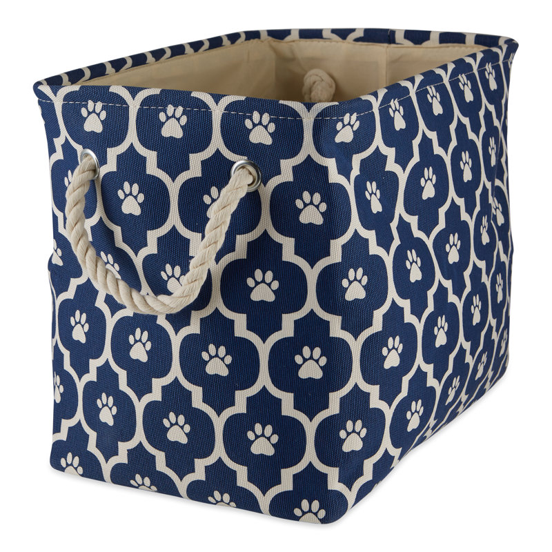 Panier en tissu Lattice Paw, H 12 po x l 16 po x P 10 po, Bleu nautique