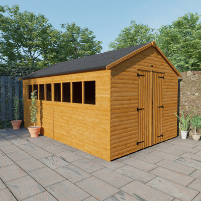 10 ft. W x 16 ft. D Solid Wood Tongue & Groove Apex Garden Shed