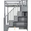 Lit hydraulique en gris - lit superposé polyvalent et option mezzanine avec bureau de rangement, maximise la fonctionnalité-1060078022