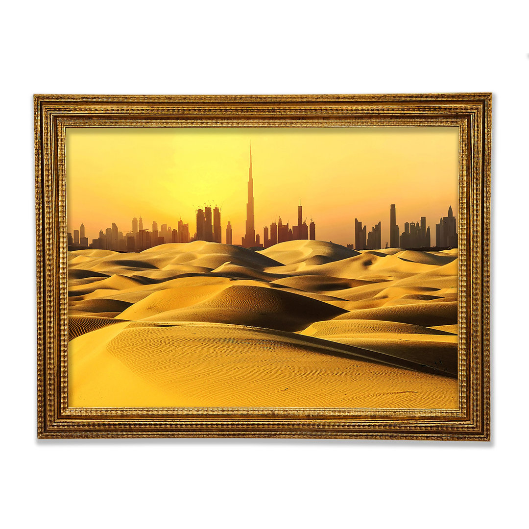 Burj Khalifa Golden Sunset Gerahmter Druck