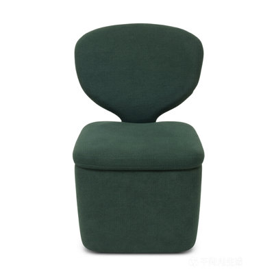 Fauteuil d'appoint moderne sans accoudoirs à dossier pétale en chenille, tabouret de coiffeuse mobile et rembourré pour salon et chambre, tabouret d'appoint pivotant à 360 degrés avec roulettes