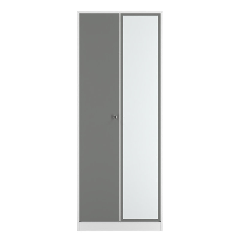 Bhargavi Manufactured Wood Wardrobe, Uniform Grey/White