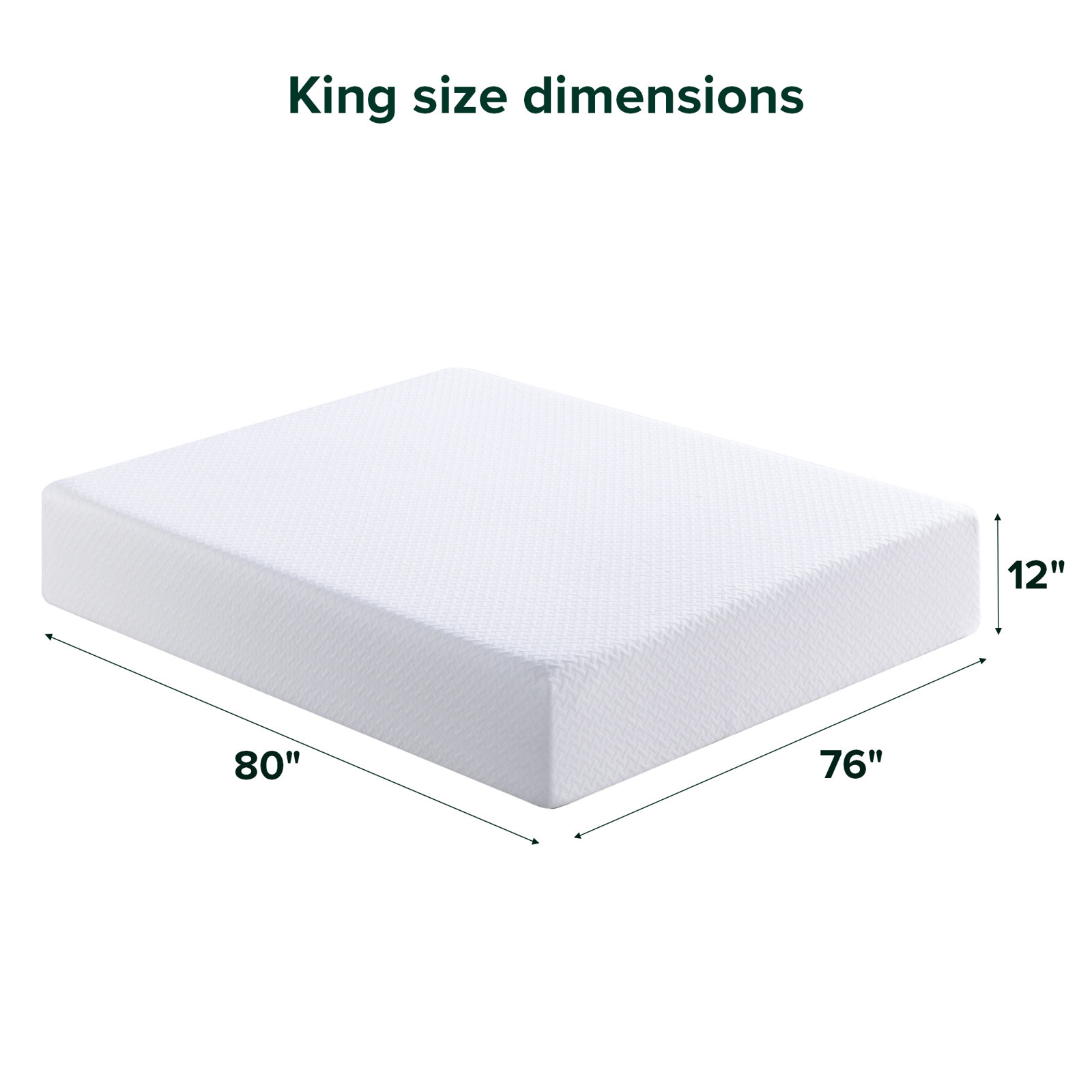 6"/8"/10"/12" Firm Gel Memory Foam Mattress - , King, 12"