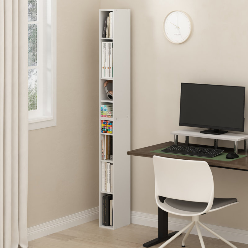 Furinno FULDA 8-Tier Closet Organizers and Storage, Open Shelf, Storage Organizer, 6-Inch Width, for Closet, Bedroom, White