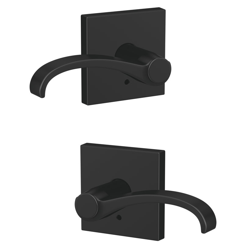 Custom Whitney Non-Turning Lever with Collins Trim, Matte Black