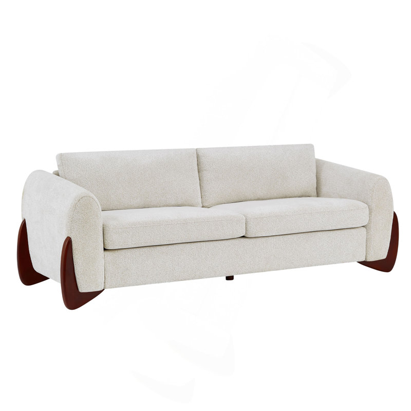 Canapé avec revêtement en tissu texturé, Beige