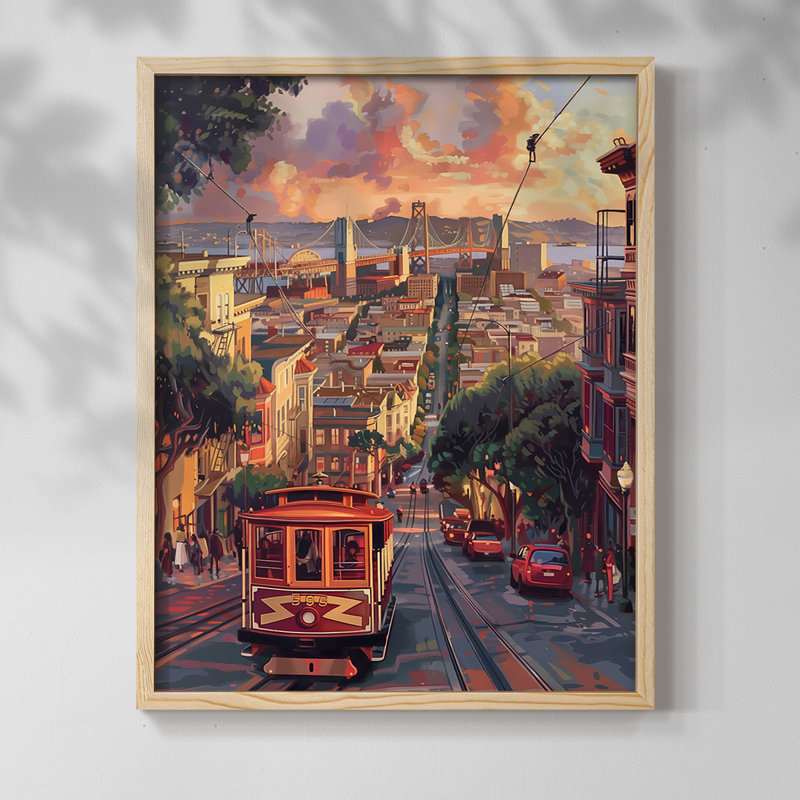 Paysages de la série Cccxl - reproduction encadrée de qualité supérieure - prête à être accrochée - aucun clou requis