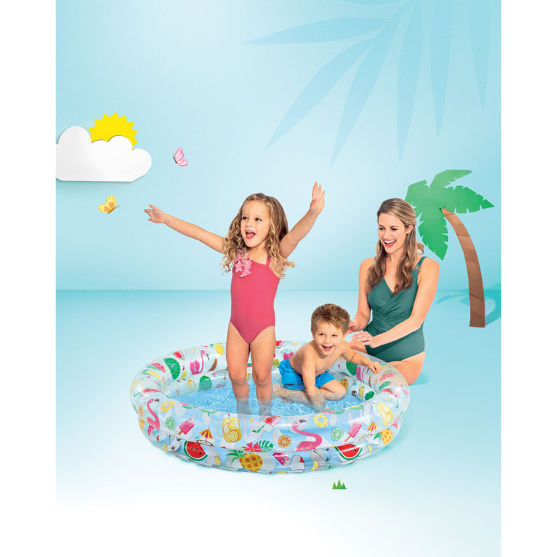 PVC Round Inflatable Pool 1.65'' H x 48'' W x 48'' L
