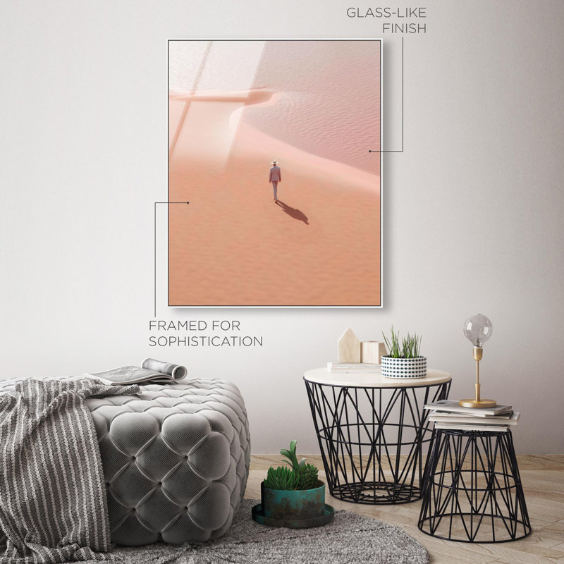Oliver Gal Seaside Stroll II Nautical & Beach - Framed Acrylic Glass Wall Art, 36" H x 30" W, White
