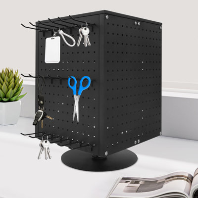 Pegboard Rotating Display Stand 4 Sided Spinning Peg Board Display Peg Board Display Stand With 20 Hooks