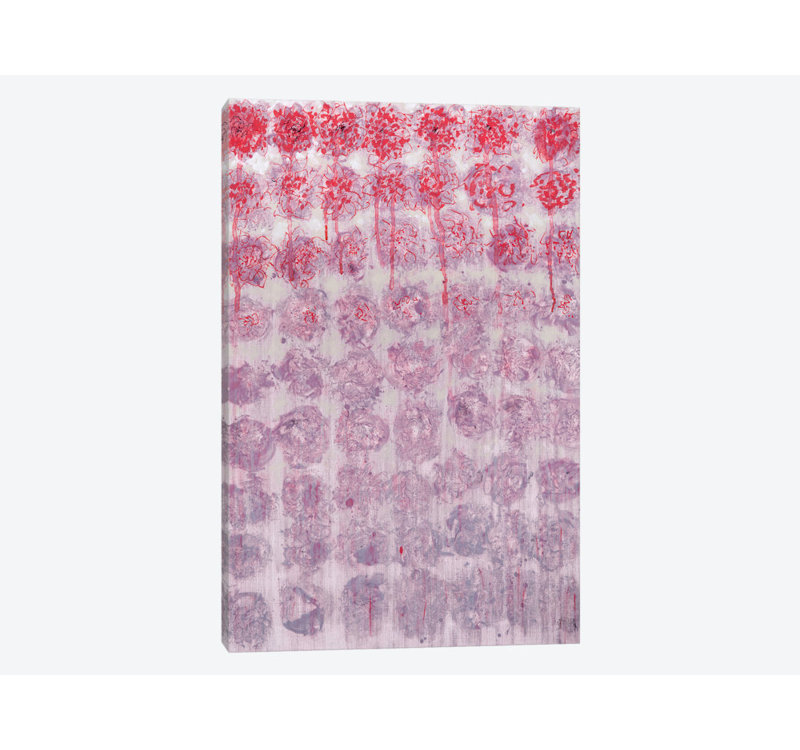 Série de fleurs cassées : impression sur toile tendue, H 26 po x l 18 po x P 1,5 po, Toile encadrée noire, Pas de tapis