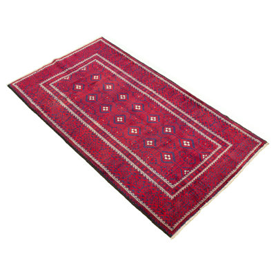 Tapis en laine rouge/blanc 5 pi 1 po x 9 pi anatolian one-of-kind à la main-noué la 2010 Elderen