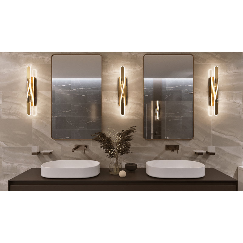 Adaku 18 - Light Dimmable LED Vanity Light, Satin Brass