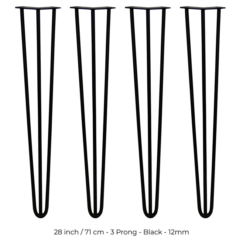 Thrailkill Table Leg, 71cm H x 11cm W x 8cm D, Black