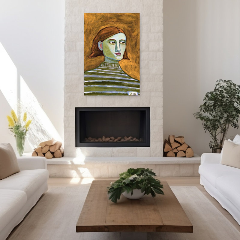 Art contemporain, art contemporain abstrait, H 48 po x l 32 po