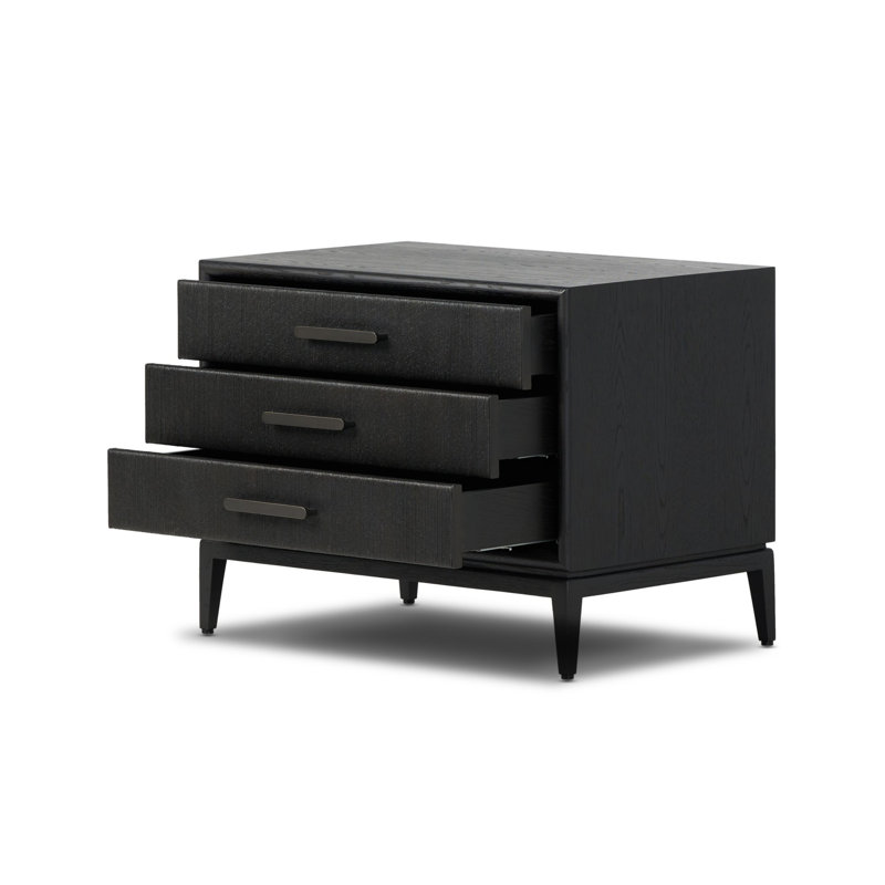 Rosenell Closed Nightstand, Black