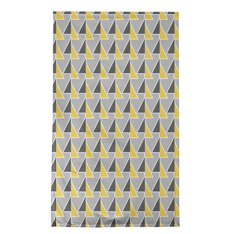 Jordao Tea Towel Kitchen Towel, Gray/Black/Yellow, Poly Twill